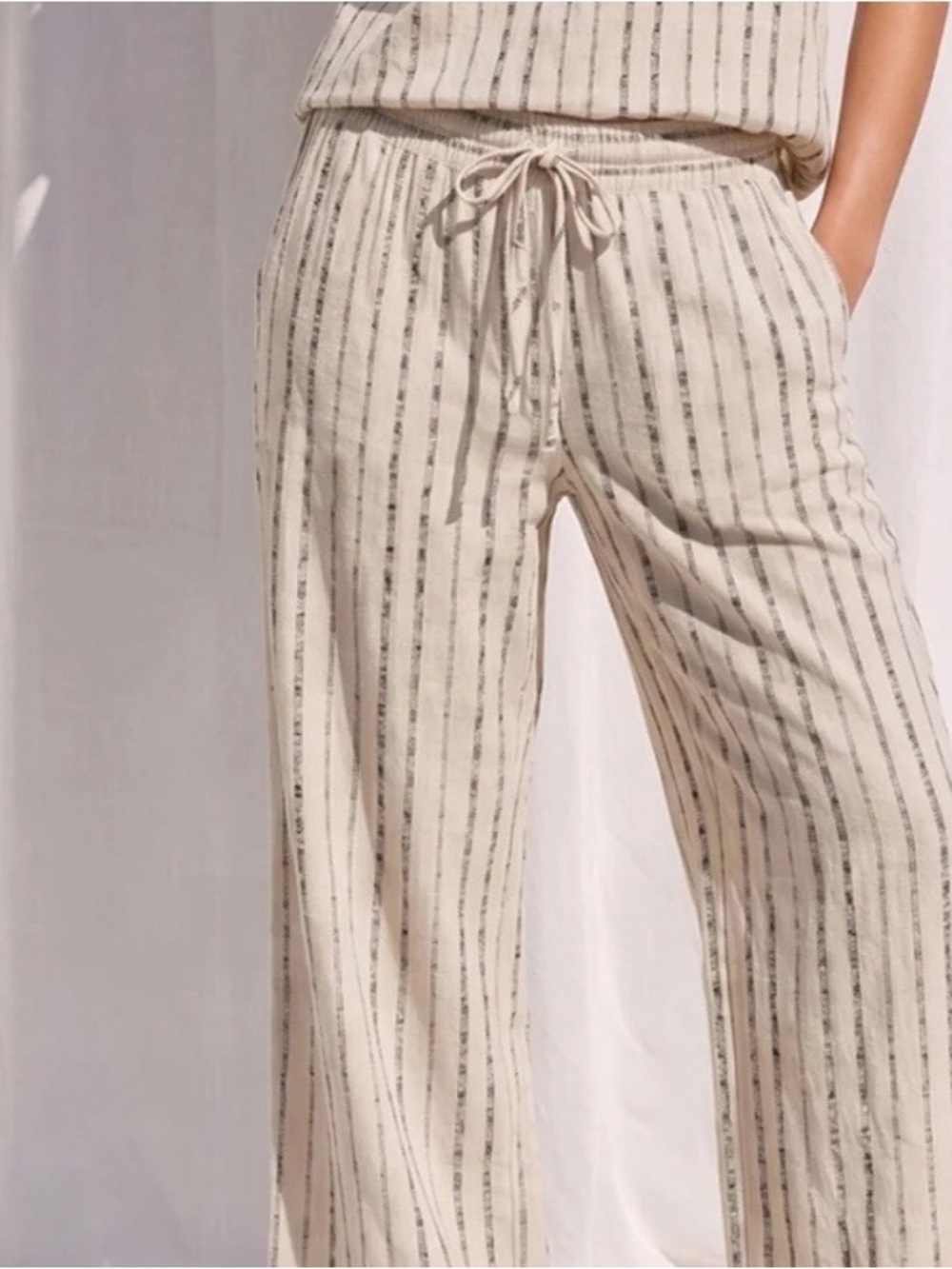 NWT Active USA Linen Blend unlined Cabana Beach Pants Sz M